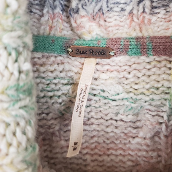 Free People Popsicle Marled Turtleneck Crop Sweater - Picture 3 of 6